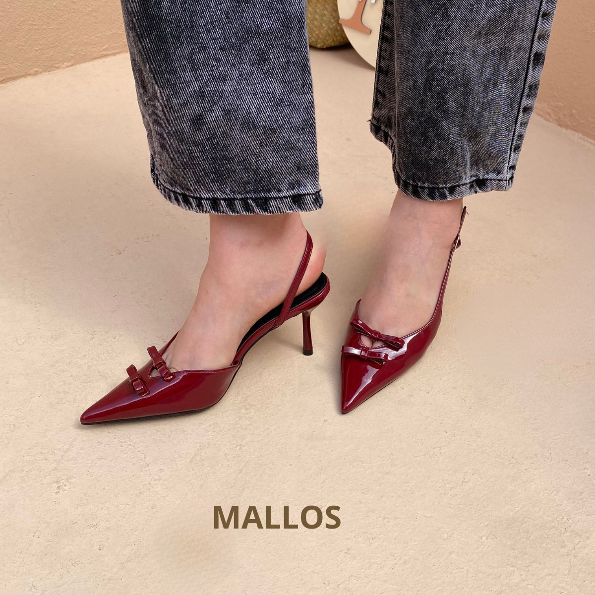 Escarpin ouvert bordeaux