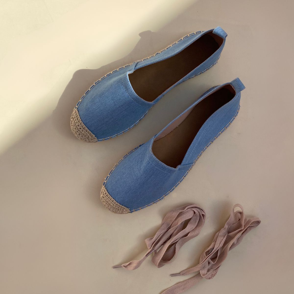 Ballerines avec lacets-Bleu