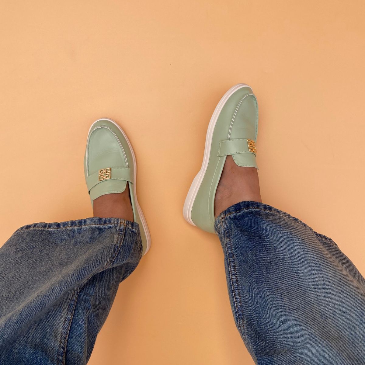 Mocassin à motifs -Vert