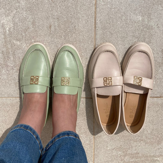 Mocassin à motifs -Vert