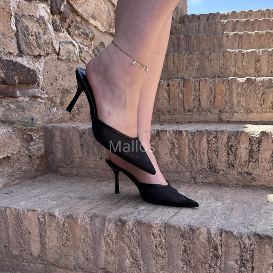 Escarpins couture à talon fin - Black