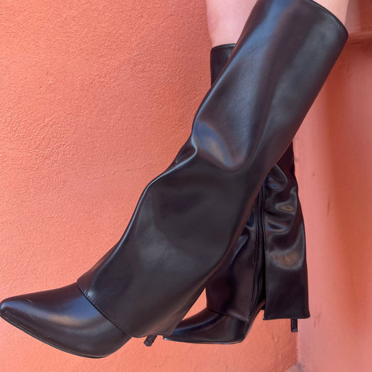 Talon noir bottes hiver tendance 