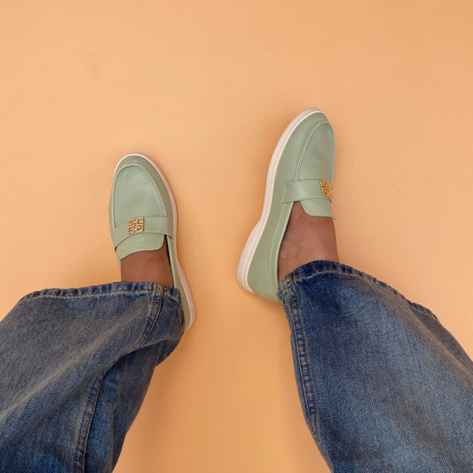 Mocassin à motifs -Vert