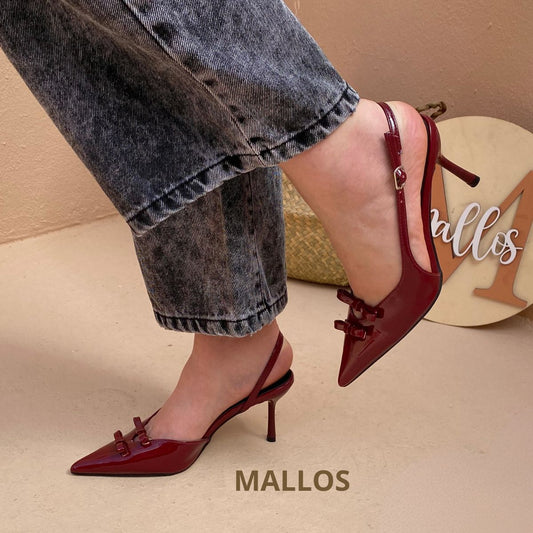 Escarpin ouvert  bordeaux