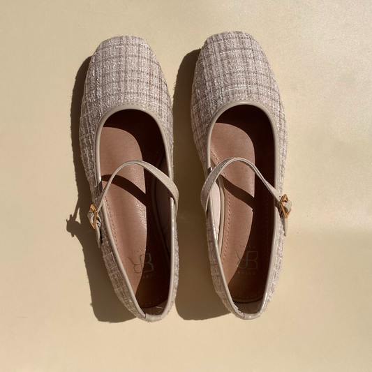 Ballerines tweed - Beige
